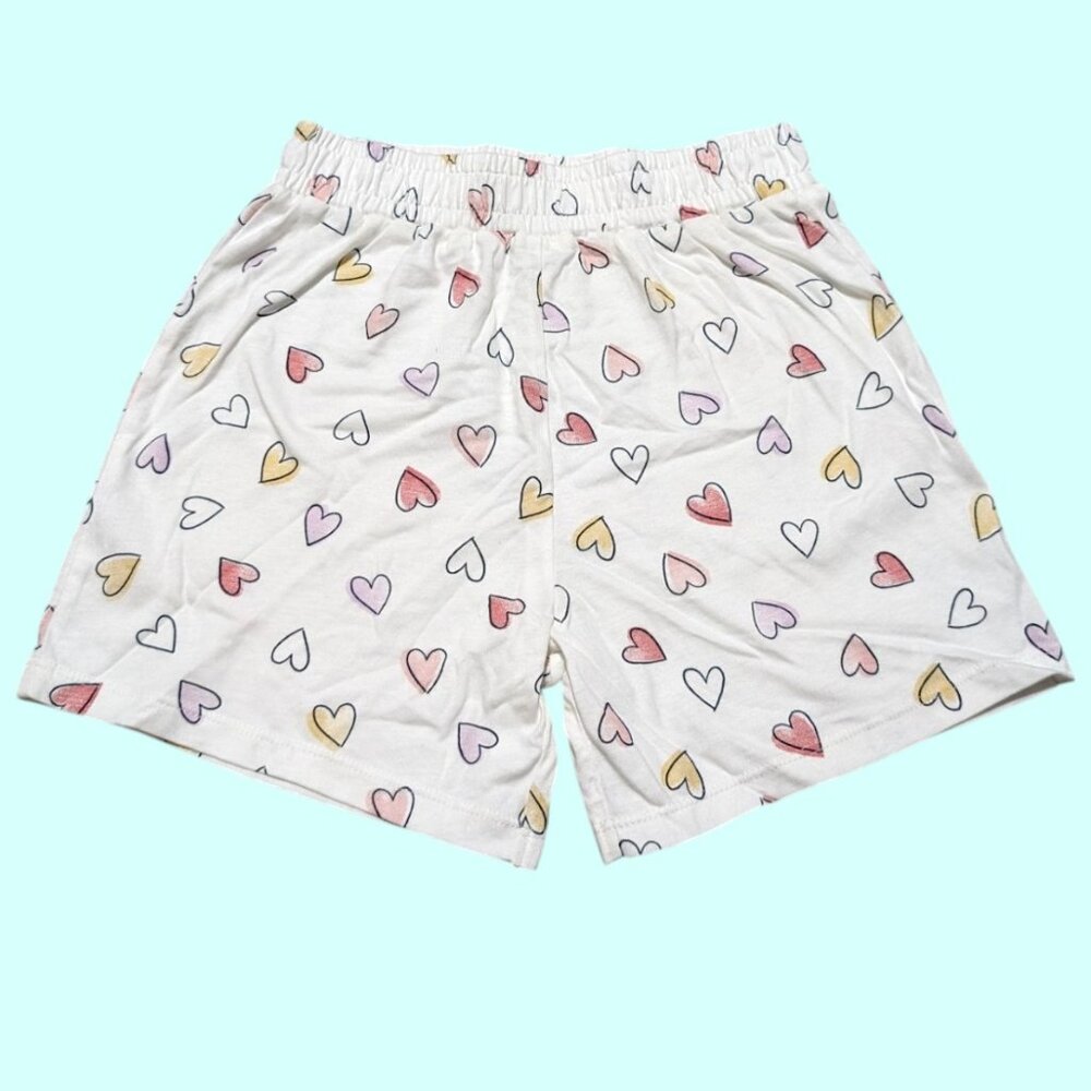 Anko's Girls' White Shorts with Multicolored Heart Pattern Playful Summer NWOT - Picture 6 of 6